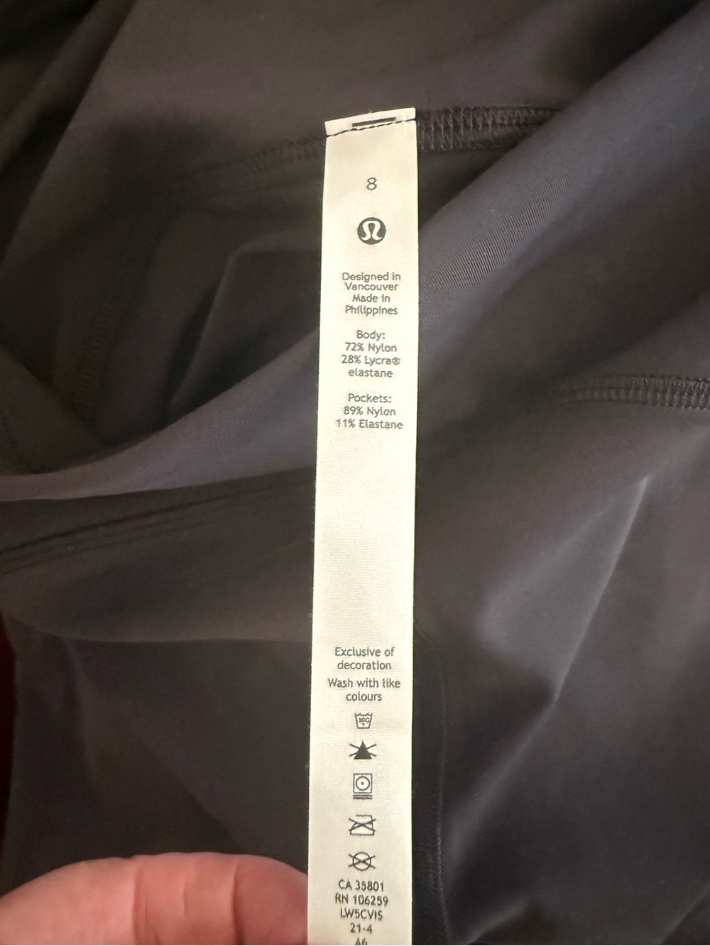 2021 Lululemon Power Thru High Rise Tight 25 Black Leggings Pockets Size 8 NWT - Picture 9 of 10